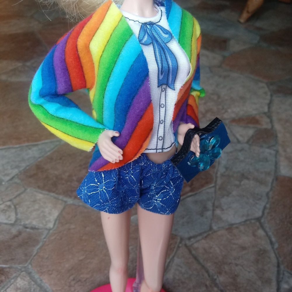 Custom Barbie Rainbow Jacket Styled Outfit